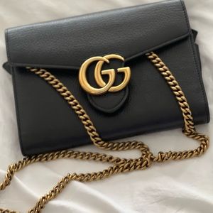 GG black chain bag